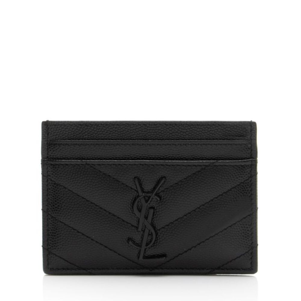 Saint Laurent Matelasse Grain de Poudre Monogram Card Case